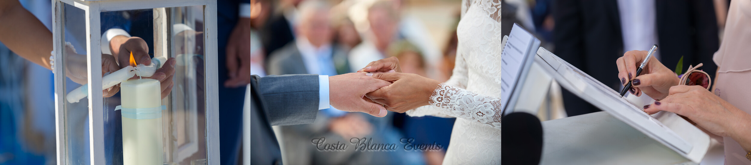 Images of couples during their wedding ceremony in Spain